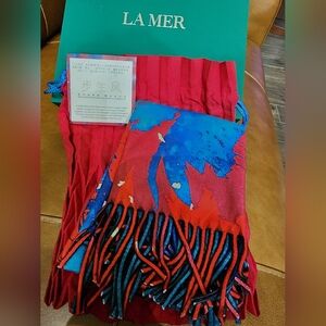 La Mer Plush Blanket with original Chinese Art NWT
